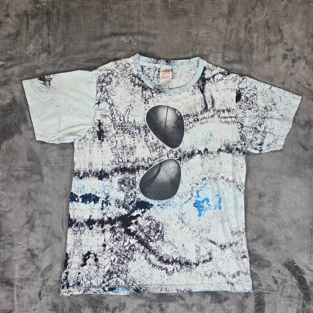 Ray-Ban Sunglasses Blue Tie Dye T Shirt Size Large Fits Medium
